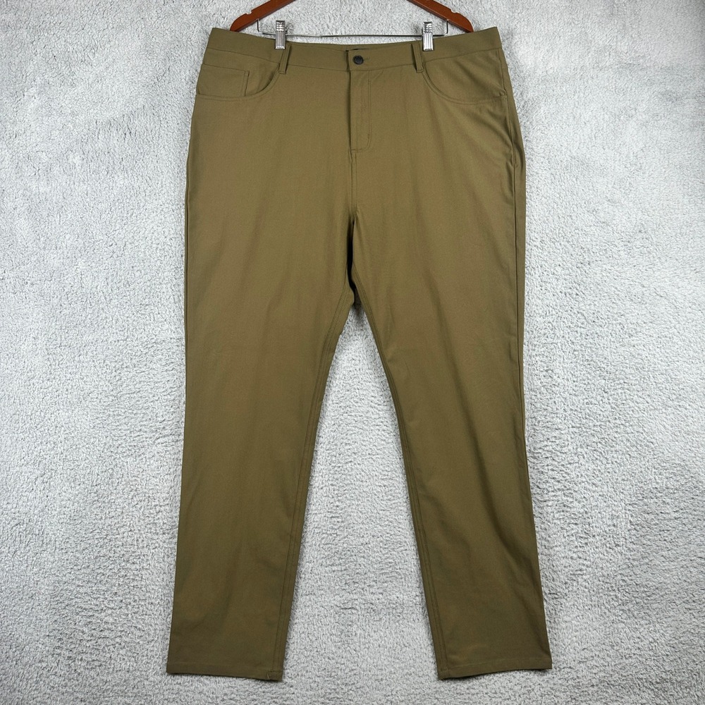 Asher Golf Performance Pants Mens‎ 40 (Fits 40x30) Brown Olive 5-Pocket Stretch